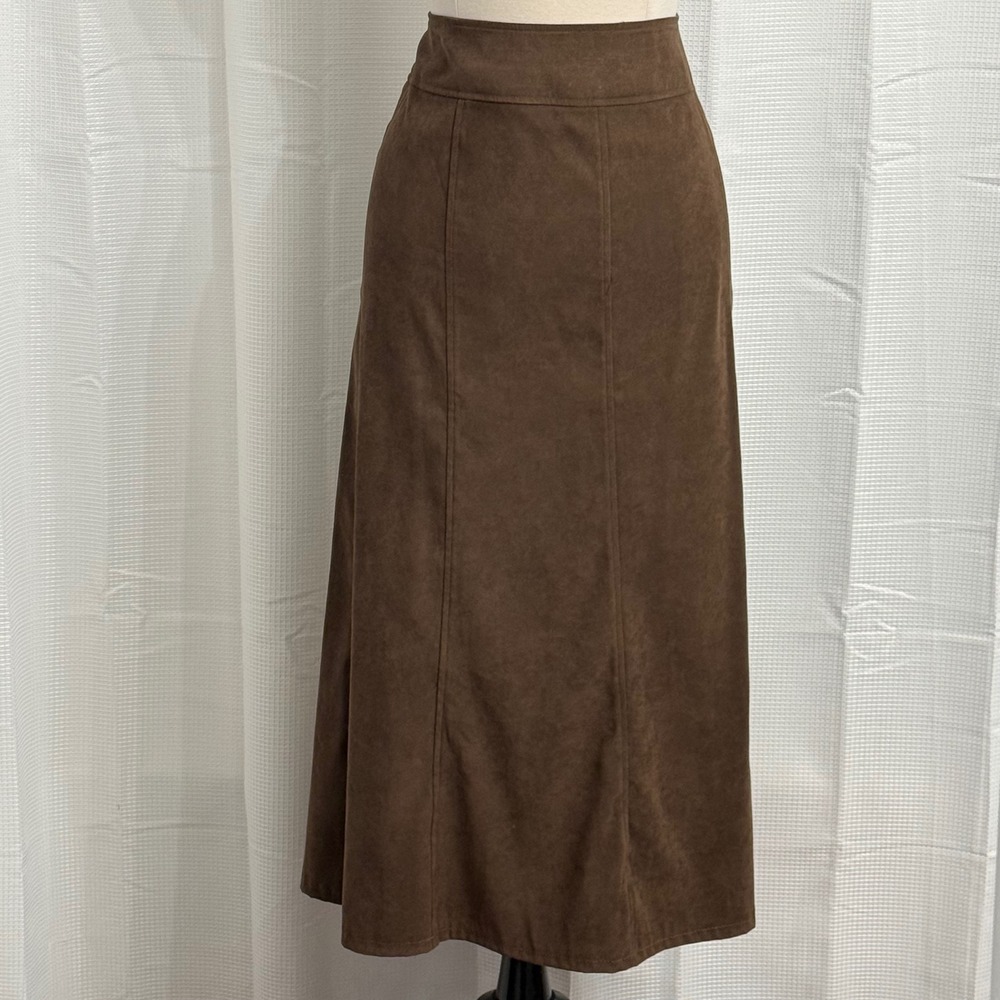 NYCC Women Faux Suede Midi Length Skirt